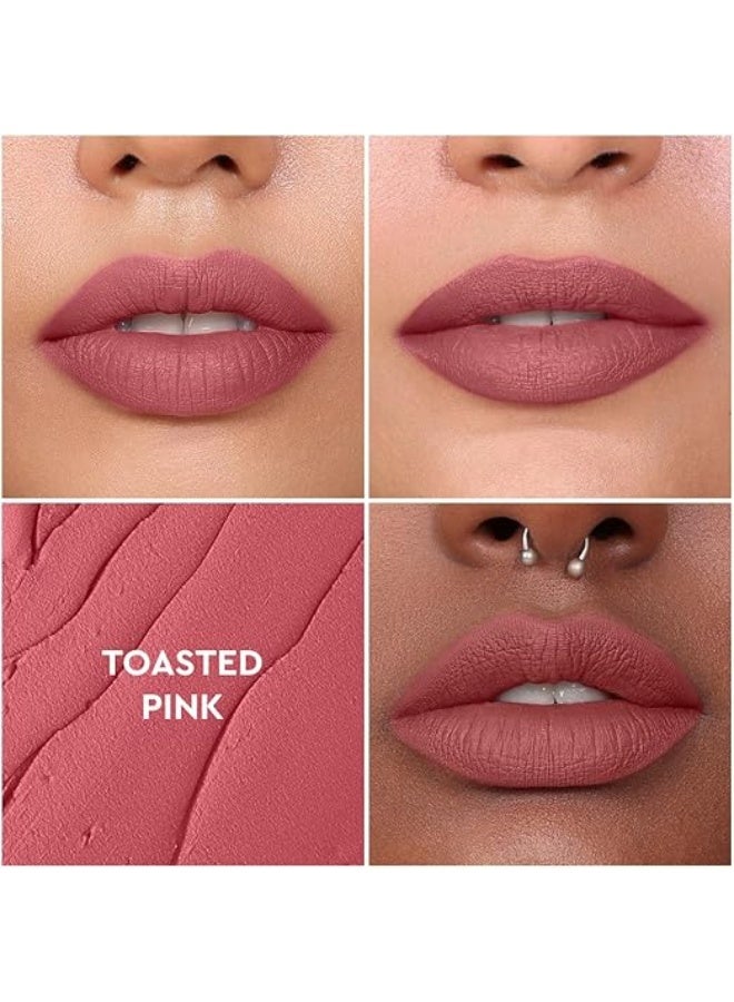 Kiro Non-Stop Airy Matte Liquid Lipstick - Toasted Pink, 5ml | Super-Pigmented, Long-Lasting, hydrating | Waterproof, Smudge-Proof, Lightweight | Infused with Avocado & Apricot Oil - Image 3